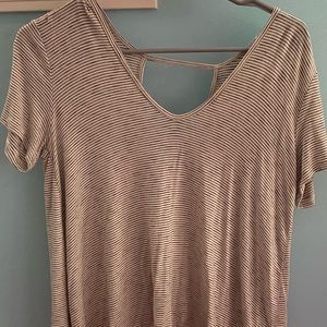 LUSH grey and white striped tee